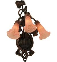 Meyda Black 11246 - 10.5"W Pink Pond Lily 3 LT Wall Sconce