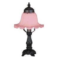 Meyda Black 11247 - 12.5" High Fluted Bell Pink Mini Lamp