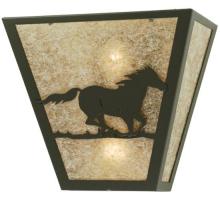 Meyda Black 112770 - 13" Wide Running Horses Wall Sconce