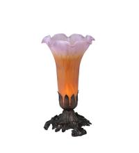 Meyda Black 11295 - 8"H Amber/Purple Tiffany Pond Lily Accent Lamp