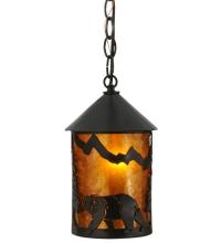 Meyda Black 112953 - 6" Wide Lone Bear Northwoods Mini Pendant