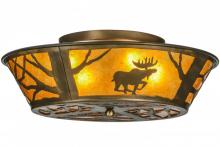 Meyda Black 113169 - 22"W Moose at Dawn Flushmount