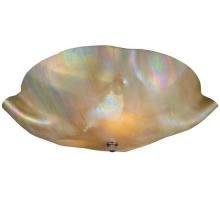 Meyda Black 114167 - 16"W Metro Beige Iridescent Organic Art Glass Flushmount