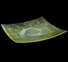 Meyda Black 114431 - 14"Sq Metro Fusion Lemon Glass Plate