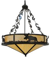 Meyda Black 115033 - 31"W Lone Moose Inverted Pendant