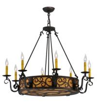 Meyda Black 115165 - 36"W Delano 8 LT Chandelier