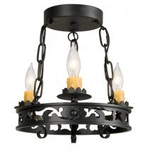 Meyda Black 115176 - 14" Wide Sagebrush 3 Light Chandelier