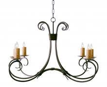 Meyda Black 115240 - 36" Long Elon 6 Light Oblong Chandelier