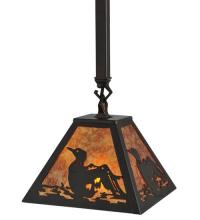 Meyda Black 116073 - 7.75"Sq Loon Mini Pendant