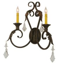 Meyda Black 116398 - 19"W Josephine 2 LT Wall Sconce