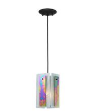 Meyda Black 118485 - 6.5"Sq Metro Aurora Borealis Quadrato Mini Pendant