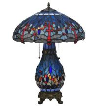 Meyda Black 118840 - 25" High Tiffany Hanginghead Dragonfly Table Lamp