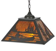 Meyda Black 119505 - 16" Square Canoe At Lake Pendant