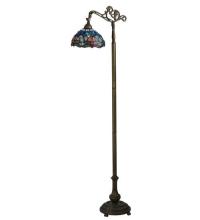 Meyda Black 119648 - 60.5"H Tiffany Hanginghead Dragonfly Bridge Arm Floor Lamp