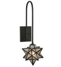 Meyda Black 119794 - 9"W Moravian Star Clear Seeded Curved Arm Wall Sconce