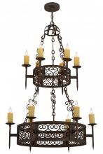 Meyda Black 120164 - 36"W Toscano 12 LT Two Tier Chandelier