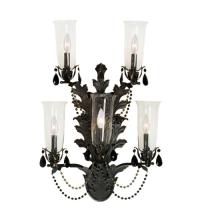 Meyda Black 120231 - 20" Wide French Baroque 5 Light Wall Sconce