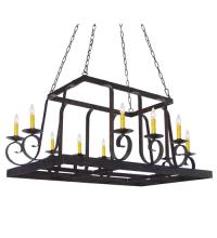 Meyda Black 120272 - 55" Long Maura 10 Light Pot Rack