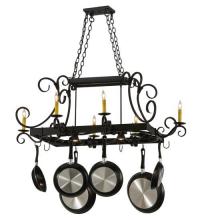 Meyda Black 120275 - 50" Long Caiden 6 Light Pot Rack