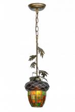 Meyda Black 121872 - 7"W Greenbriar Oak Mini Pendant