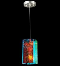 Meyda Black 122417 - 7"W Metro Fusion Fire and Ice Granite Quadrato Mini Pendant