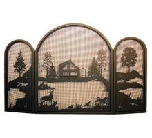 Meyda Black 122977 - 44"W X 31"H Quiet Pond Fireplace Screen