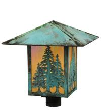 Meyda Black 123090 - 16" Square Seneca Tall Pines Post Mount