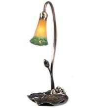 Meyda Black 12386 - 16" High Amber/Green Pond Lily Accent Lamp