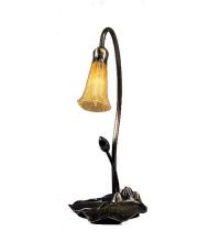 Meyda Black 12432 - 16" High Amber Pond Lily Accent Lamp