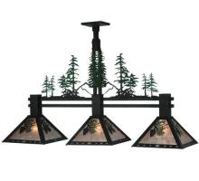 Meyda Black 124867 - 45"L Winter Pine Tall Pines 3 LT Island Pendant