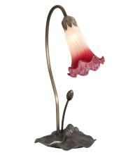 Meyda Black 12517 - 16" High Pink/White Tiffany Pond Lily Accent Lamp
