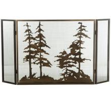 Meyda Black 126060 - 56"W X 30"H Tall Pines Fireplace Screen