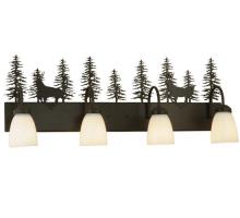 Meyda Black 126280 - 33"W Deer through the Trees 4 LT Vanity Light