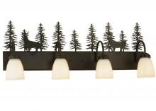 Meyda Black 126281 - 33"W Deer through the Trees 4 LT Vanity Light