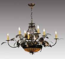 Meyda Black 126808 - 42" Wide Greenbriar Oak 8 Arm Chandelier