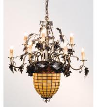 Meyda Black 12753 - 28.5"W Greenbriar Oak 9 Arm Chandelier