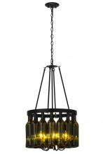 Meyda Black 128162 - 17"W Tuscan Vineyard Estate 16 Wine Bottle Chandelier