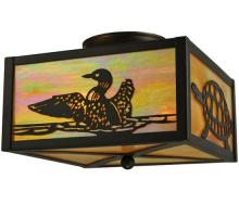 Meyda Black 128407 - 10"Sq Loons & Turtles Flushmount