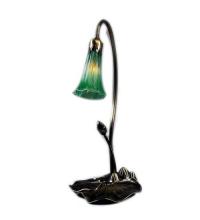 Meyda Black 12859 - 16" High Green Pond Lily Mini Lamp