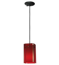 Meyda Black 128830 - 5.5"Sq Metro Red Quadrato Acrylic Mini Pendant