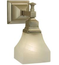 Meyda Black 129074 - 5"W Bungalow White Alabaster Swirl Wall Sconce