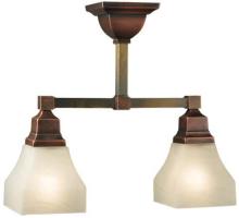 Meyda Black 129083 - 15.5" Long Bungalow 2 Light Semi-Flushmount