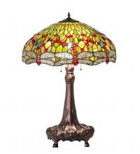 Meyda Black 129745 - 31" High Tiffany Hanginghead Dragonfly Table Lamp