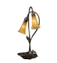 Meyda Black 12980 - 16" High Amber Pond Lily 2 LT Accent Lamp