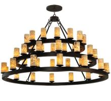 Meyda Black 130509 - 70" Wide Loxley Horizon Ring 42 Light Three Tier Chandelier