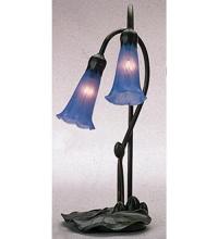 Meyda Black 13064 - 16" High Blue Pond Lily 2 LT Accent Lamp