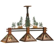 Meyda Black 130714 - 45"L Winter Pine Tall Pines 3 LT Island Pendant