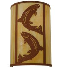 Meyda Black 130803 - 12"W Leaping Trout Wall Sconce