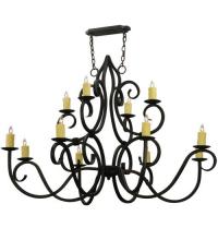 Meyda Black 117787 - 60" Wide Clayton 12 Light Chandelier