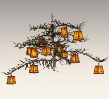 Meyda Black 132277 - 54" Wide Pine Branch Valley View 12 Light Chandelier